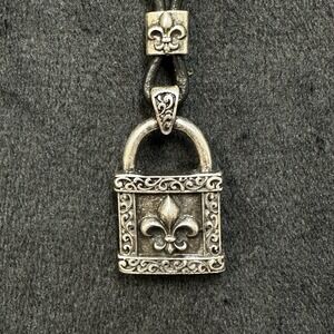 Stigma Lock Pendant Necklace on‎ Cord Unisex Jewelry Grunge Hipster